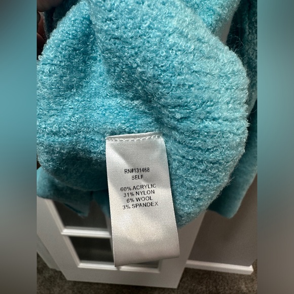 NWOT Fate Blue Button Down Hooded Sweater - Picture 4 of 5